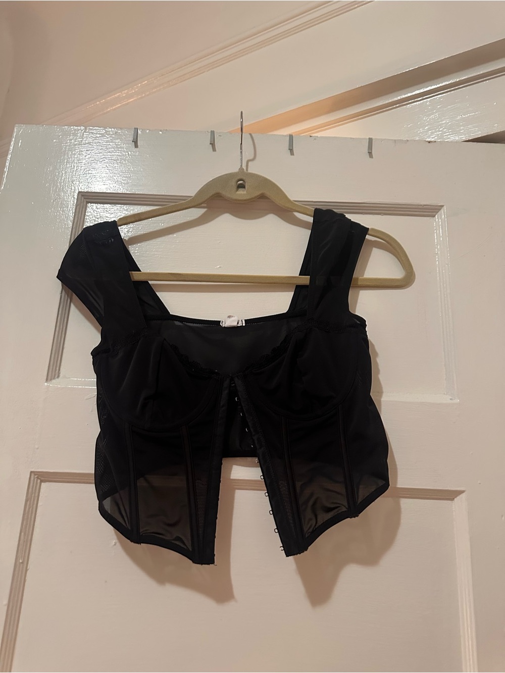 Garage Black Sheer Corset Tank Top